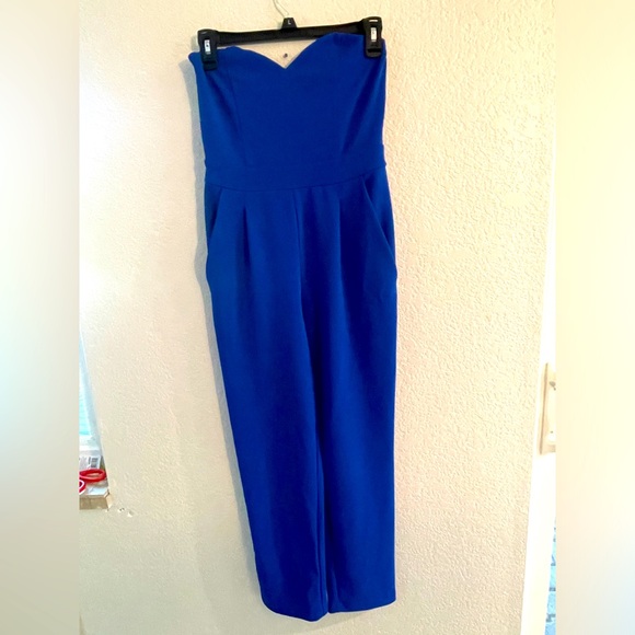 Express bright blue woman’s strapless jumper size - Picture 1 of 5